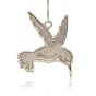 Tibetan Style Alloy Pendants, Hummingbird Necklace Pendants, 52x48x4mm, Hole: 4mm