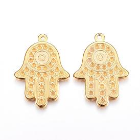 304 Настройки горный хрусталь из нержавеющей стали кулон, hamsa рука / рука fatima / рука miriam