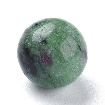 Natural Rudy in Zoisite Beads, Gemstone Sphere, No Hole/Undrilled, Round
