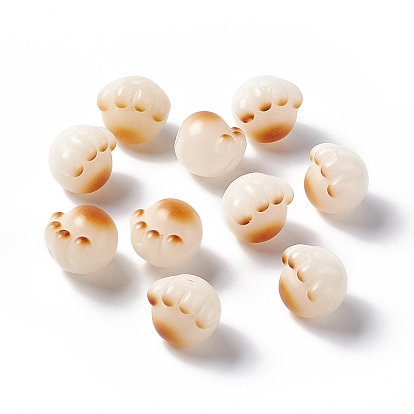 Perles de racine de bodhi naturelles sculptées, perles bouddha, forme de patte de chat