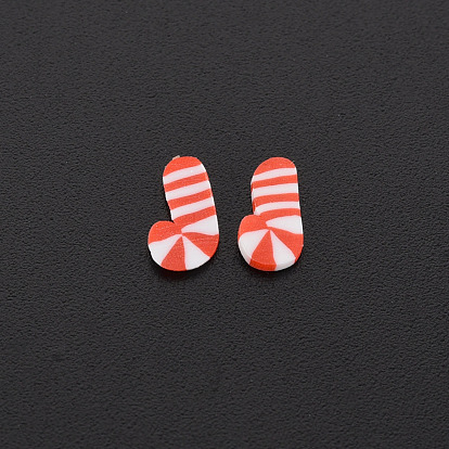 Handmade Polymer Clay Cabochons, Fashion Nail Art Decoration Accessories, with Acrylic Beads, Mixed Shapes