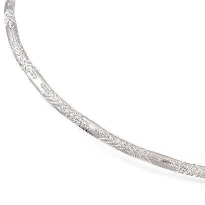 304 Stainless Steel Textured Wire Necklace Making, Rigid Necklaces, Minimalist Choker, Cuff Collar