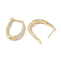 Clear Cubic Zirconia Teardrop Hoop Earrings, Brass Jewelry for Women, Cadmium Free & Lead Free