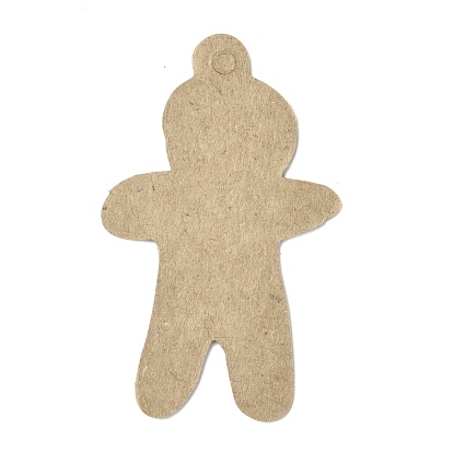 Christmas Theme Kraft Paper Gift Tags, Hang Tags, with Jute Twine, Gingerbread Man