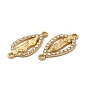 Alloy Connector Charms with Crystal Rhinestone, Nickel, Teardrop Links with Religion Virgin Pattern