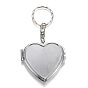 Iron Folding Mirror Keychain, Travel Portable Compact Pocket Mirror, Blank Base for UV Resin Craft, Heart