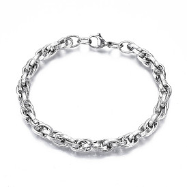 201 bracelet en chaîne de corde en acier inoxydable, bracelet motif constellation du bélier pour hommes femmes