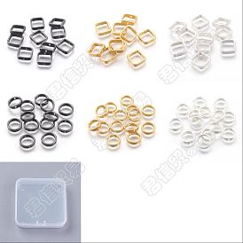 CHGCRAFT 12Pcs 6 Style Brass Bead Frames, Long-Lasting Plated, Lead Free & Cadmium Free & Nickel Free, Mixed Shapes, Matte Style