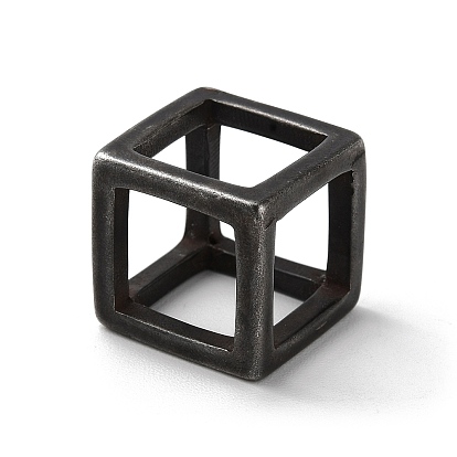 Placage sous vide 304 pendentifs en acier inoxydable, breloques de cube