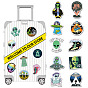 50Pcs Cartoon Alien Paper Sticker Label Set, Adhesive Label Stickers, for Suitcase & Skateboard & Refigerator Decor