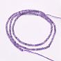 Natural Amethyst Beads Strands, Round, Grade A, Faceted