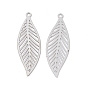 201 Stainless Steel Pendants, Etched Metal Embellishments, Leaf Charm