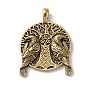 Vacuum Plating Viking 304 Stainless Steel Big Pendants, Tree with Eagle Charms