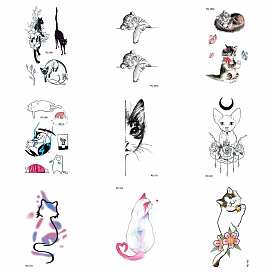 Съемные временные водостойкие татуировки, бумажные наклейки на тему животных