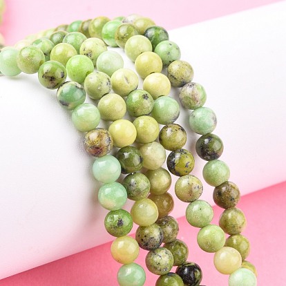Perlas naturales serpentina hebras, rondo, 6 mm, agujero: 1 mm, sobre 63 unidades / cadena, 15.5 pulgada