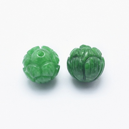 Natural Myanmar Jade/Burmese Jade Beads, Dyed, Round