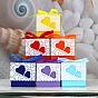 Boîte-cadeau carrée pliable en papier créatif, boîtes de bonbons, motif coeur avec ruban, coffret cadeau décoratif pour mariage