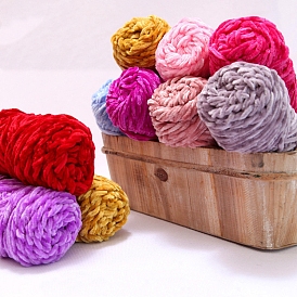 100 g de fil chenille en polyester, fils à tricoter à la main en velours, pour bébé chandail écharpe tissu couture artisanat