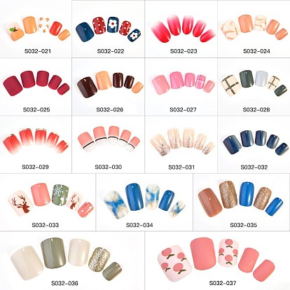 Наборы для ногтей, с пластиковыми наконечниками для ногтей 24 шт., 24 шт. Двухсторонний клей для ногтей желеобразный