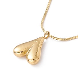 Collier pendentif coeur avec chaînes serpent rondes, placage ionique (ip) 304 bijoux en acier inoxydable pour femmes