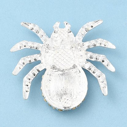 Zinc Alloy Rhinestone Cabochons, with Plastic Imitation Pearls, Spider