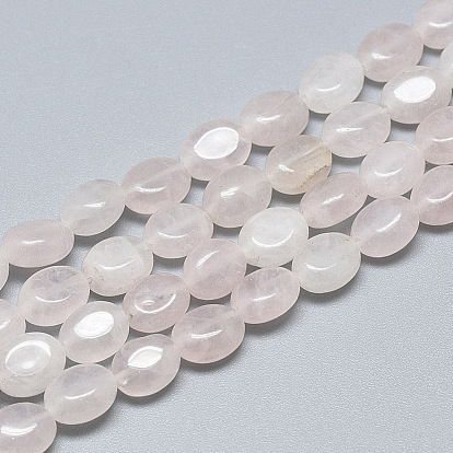 Naturel a augmenté perles de quartz brins, ovale