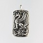 Rectangle with Dragon 304 Stainless Steel Pendants, 48x26x6mm, Hole: 11x6mm