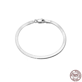 3мм 925 браслеты-цепочки из стерлингового серебра с узором «елочка», с печатью s925