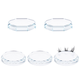 Fingerinspire K9 Glass Eyelash Extension Pads, Grafting Eyelashes Tools, Flat Round & Hexagon