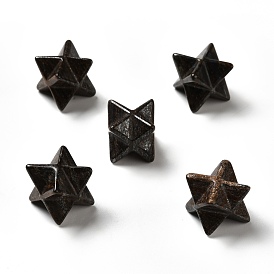 Perles de bronzite naturelles, pas de trous / non percés, Merkaba Star