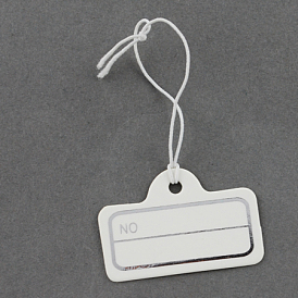 Paper Price Cards, Can be tied on the products, Rectangle, White, 31x21x0.5mm