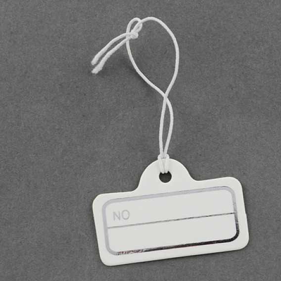 Paper Price Cards, Can be tied on the products, Rectangle, White, 31x21x0.5mm