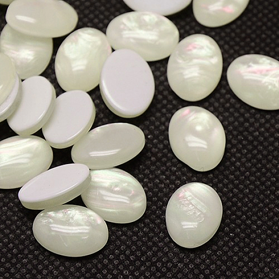 Resin Cabochons, Imitation Shell, Oval