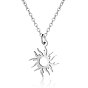 201 Stainless Steel Pendant Necklaces, with Cable Chains, Sun