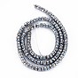 Electroplated Natural Lava Rock Beads Strands, Flat Round/Disc, Heishi Beads, Bumpy