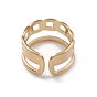 304 inoxydable anneaux de manchette en acier, Bague large à élément de chaîne évidé pour femme