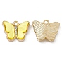 Pendentifs acryliques, avec strass en alliage doré clair, charme de papillon
