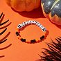 Bracelets extensibles en perles acryliques sur le thème d'halloween, bracelet de perles tête de mort