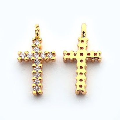 Micro cuivres ouvrent zircone cubique latin pendentifs croix, sans cadmium et sans nickel et sans plomb