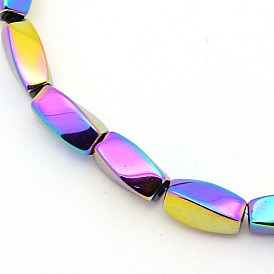 Electroplate Magnetic Synthetic Hematite Twist Beads Strands, 11x5.5x5.5mm, Hole: 1mm, about 36pcs/strand, 15.7 inch