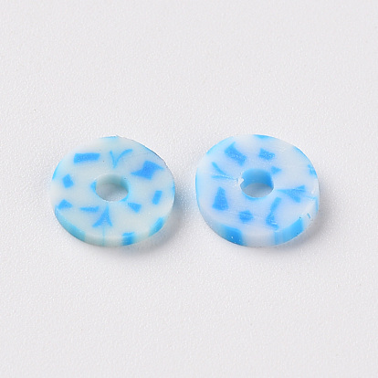 Handmade Polymer Clay Beads, Heishi Beads, for DIY Jewelry Crafts Supplies, Disc/Flat Round