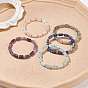 Bracelet extensible perlé de colonne de pierres précieuses naturelles pour les femmes