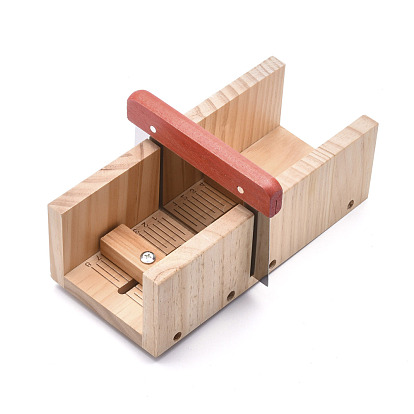 Ensembles d'outils de coupe de savon de pain de bambou, moule à savon rectangulaire avec boîte en bois, coupe droite en acier inoxydable, pour les fournitures de fabrication de savon à la main