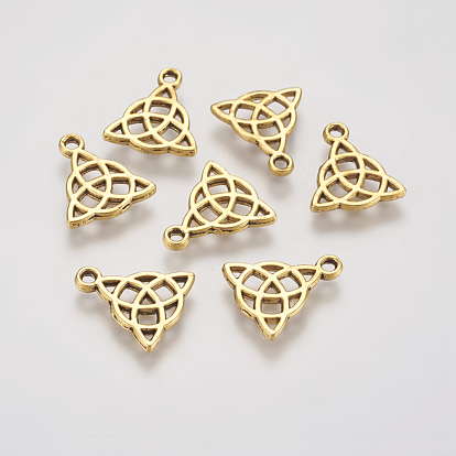 Tibetan Style Trinity Knot/Triquetra, Irish Alloy Pendants, Cadmium Free & Lead Free, 16.5x14.5x2mm, Hole: 2mm