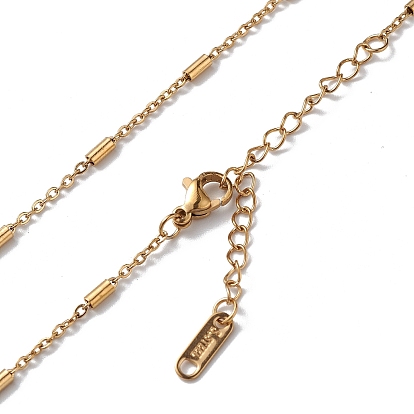 304 Stainless Steel Column Link Chain Necklace for Men Women