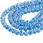 2 Strands Spray Painted Glass Beads Strands, Round