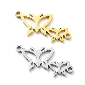 304 Stainless Steel Connector Charms, Butterfly Links