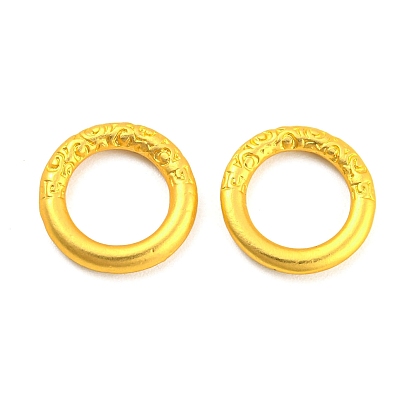 Rack Plating Alloy Linking Rings, Long-Lasting Plated, Round Ring Connector, Half Textured