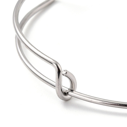 304 Stainless Steel Expandable Bangle for Girl Women, Adjustable Wire Blank Bangle