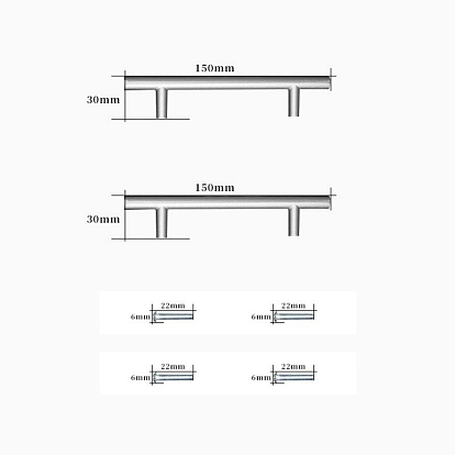 Alloy T Bar Drawer Pulls for Furniture Hardware Plate